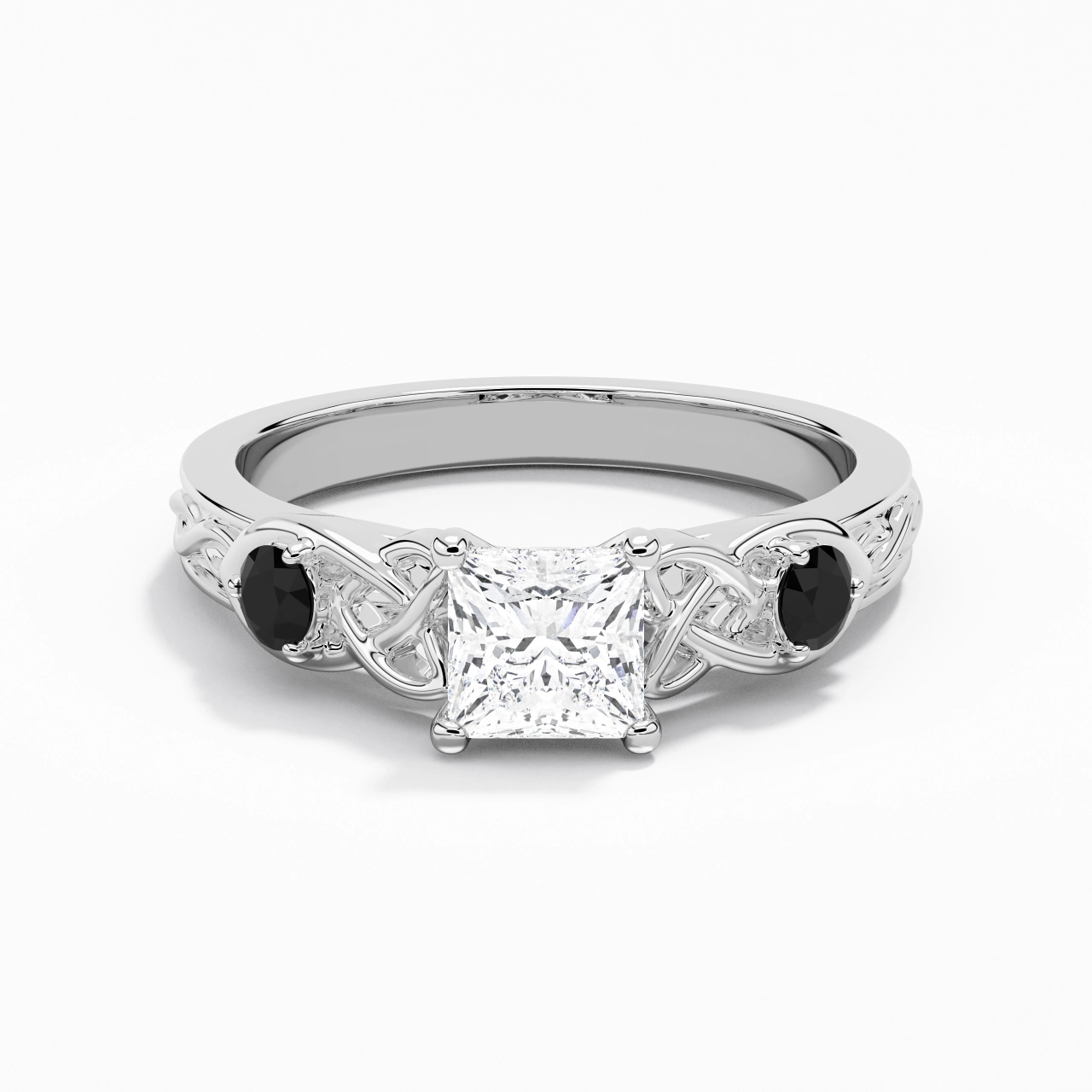 Vintage Unique Princess 1.00ct Cubic Zirconia Engagement Ring