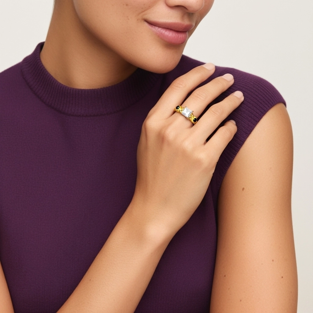 Vintage Unique Princess 2.00ct Cubic Zirconia Engagement Ring