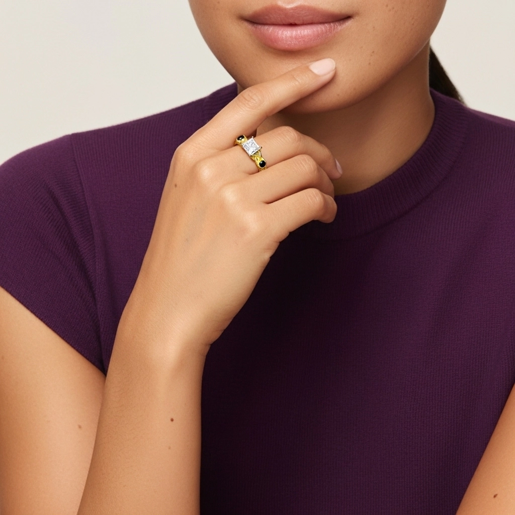 Vintage Unique Princess 2.00ct Cubic Zirconia Engagement Ring