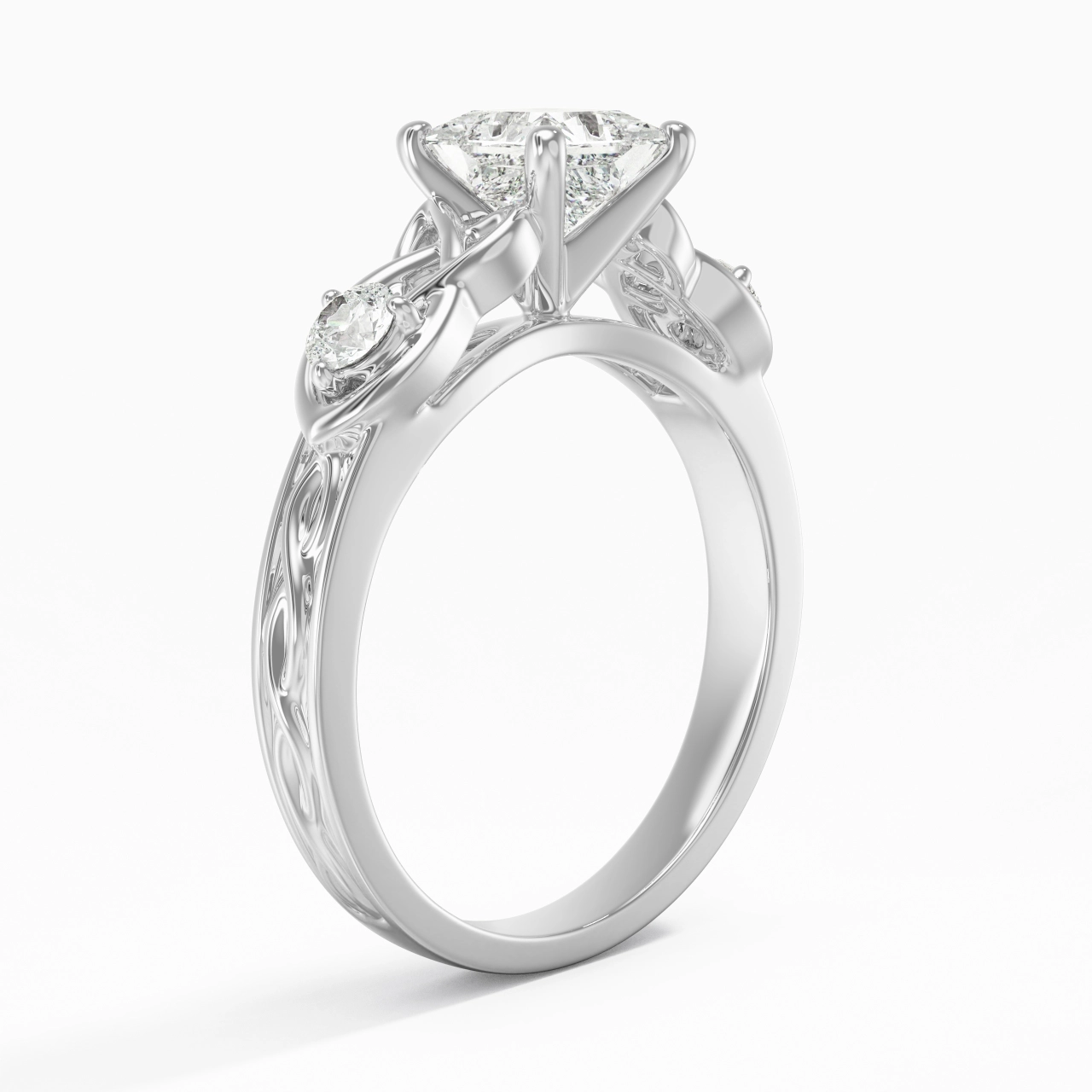 1.00ct Moissanite Engagement Ring 925 Sterling Silver