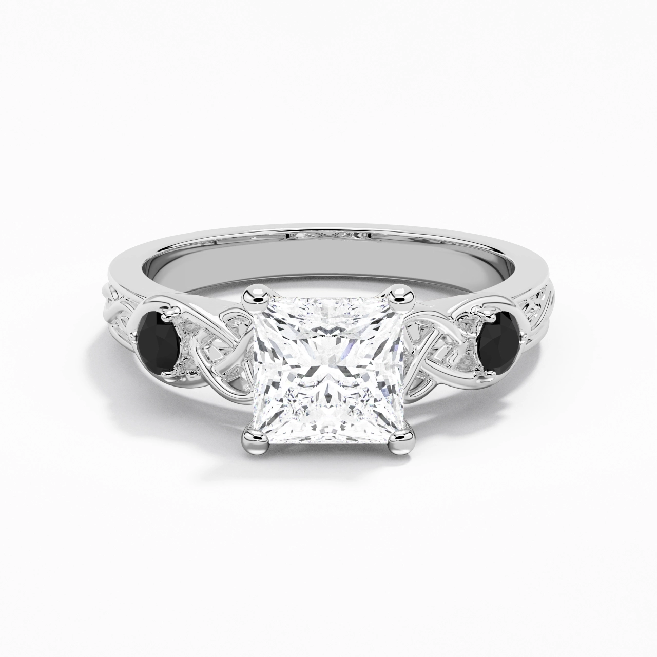 Vintage Unique Princess 2.00ct Cubic Zirconia Engagement Ring