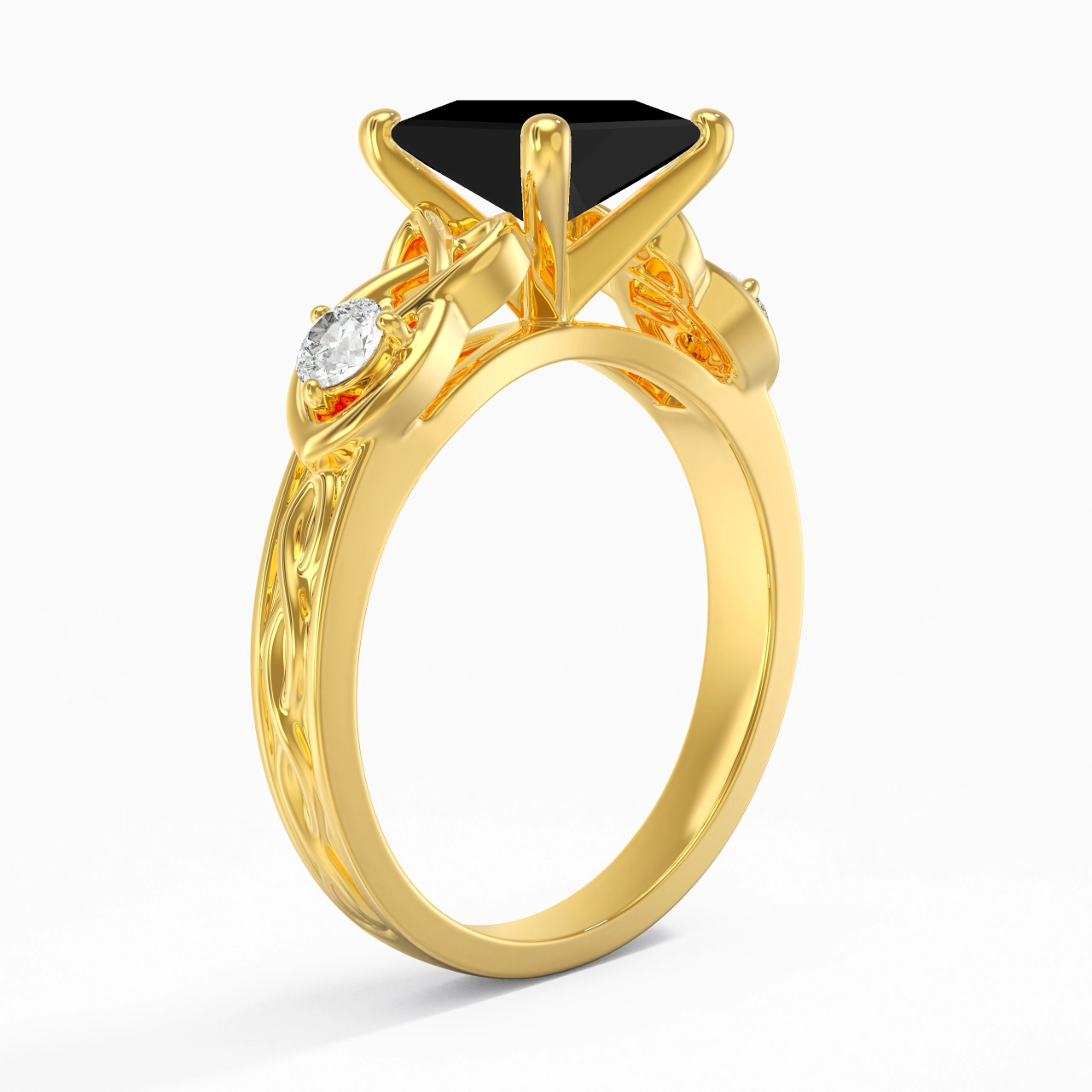 Vintage Unique Princess 2.00ct Cubic Zirconia Engagement Ring