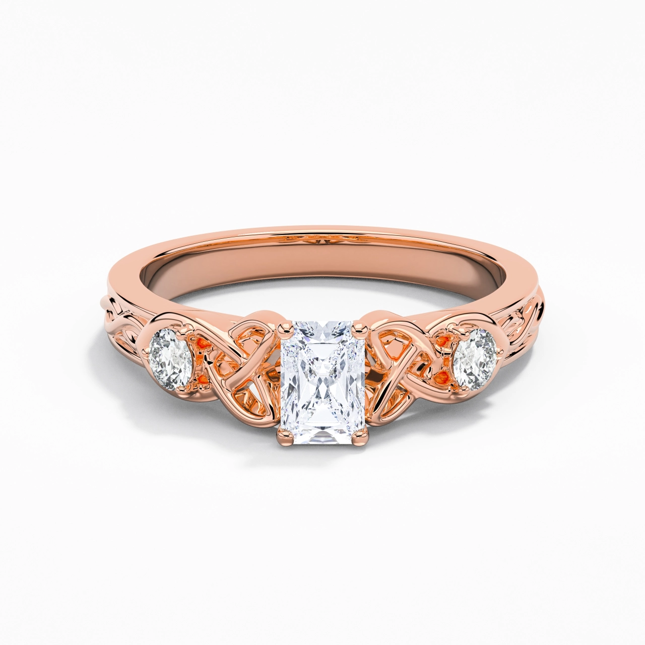 Vintage Unique Radiant 0.80ct Cubic Zirconia Engagement Ring