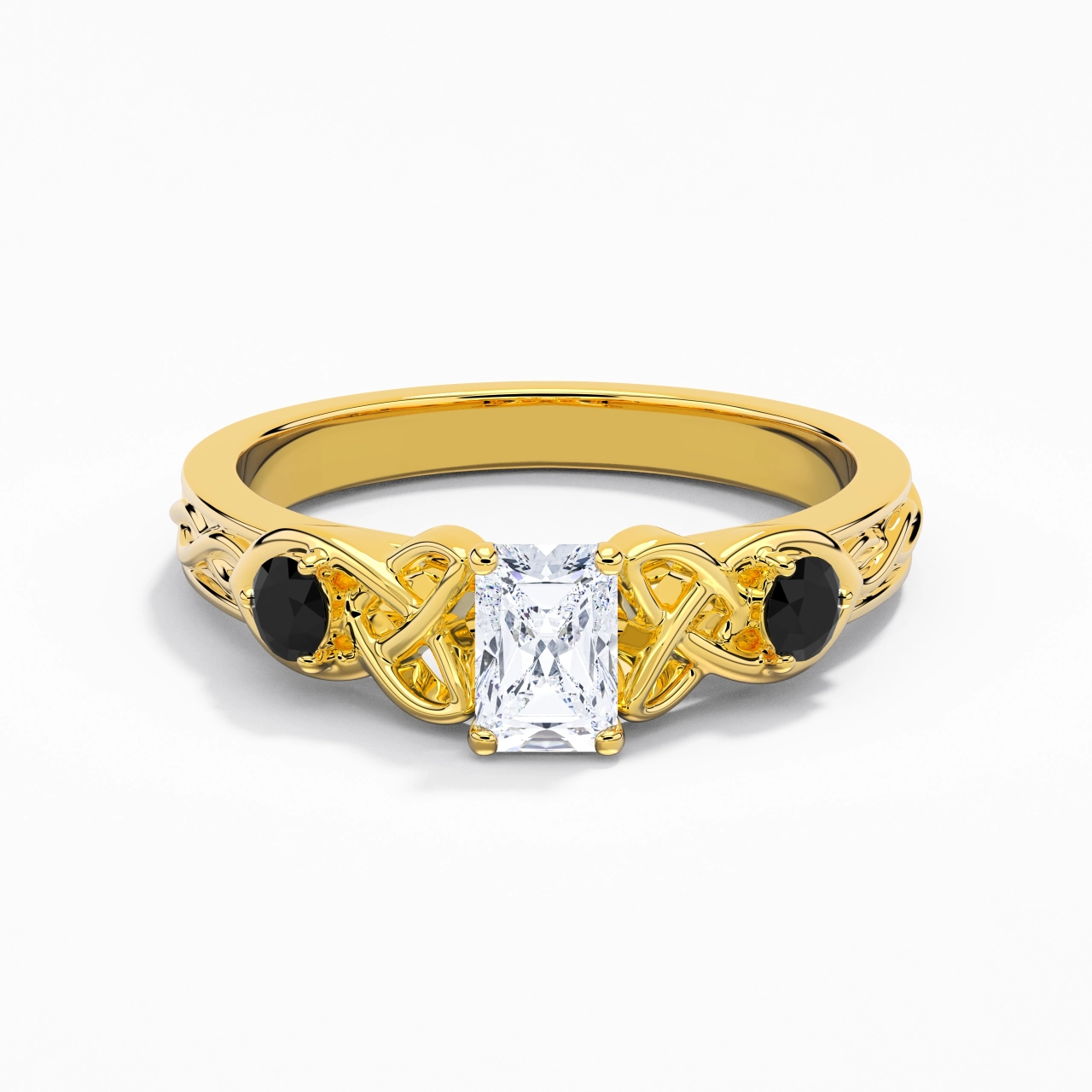 Vintage Unique Radiant 0.80ct Cubic Zirconia Engagement Ring