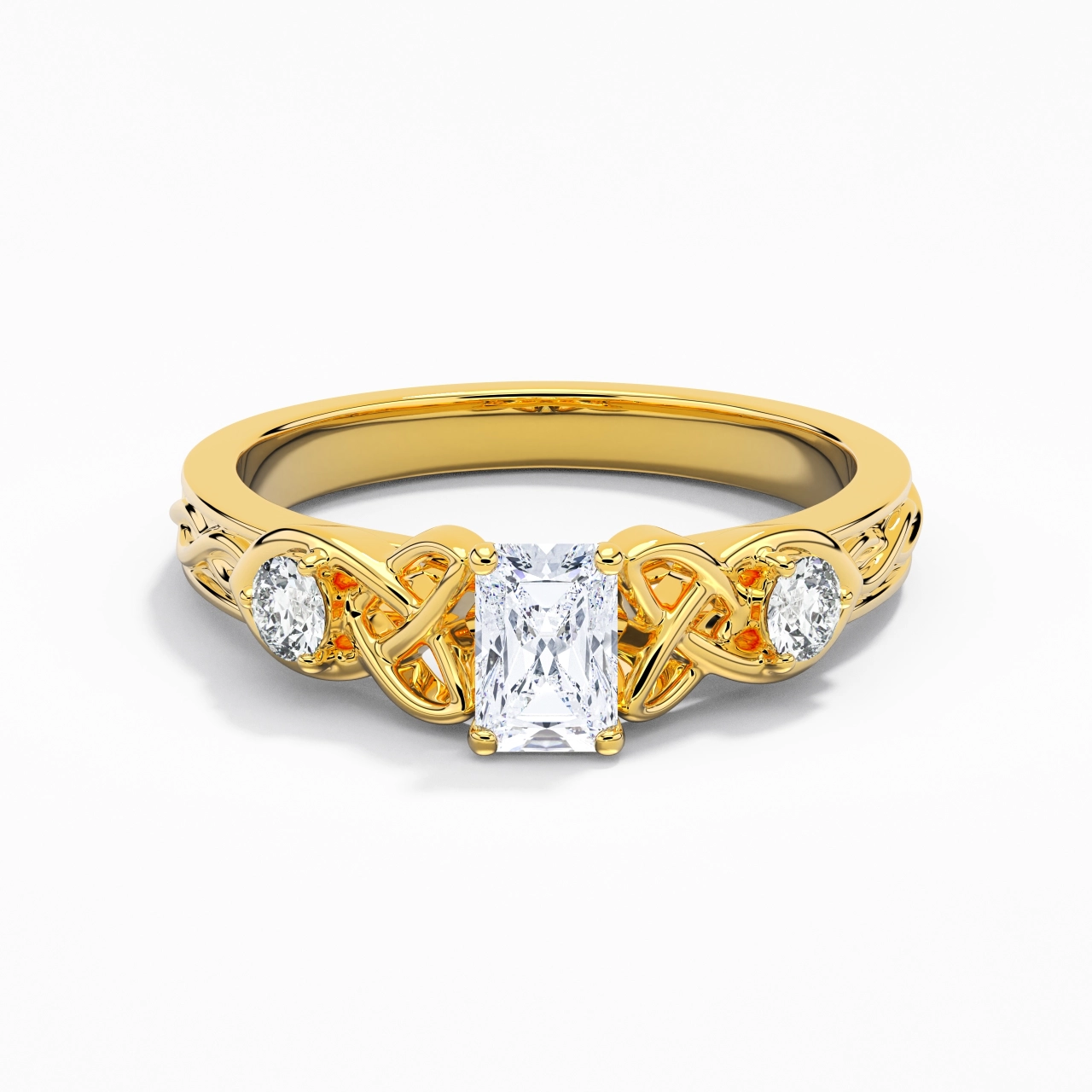 Vintage Unique Radiant 0.80ct Cubic Zirconia Engagement Ring