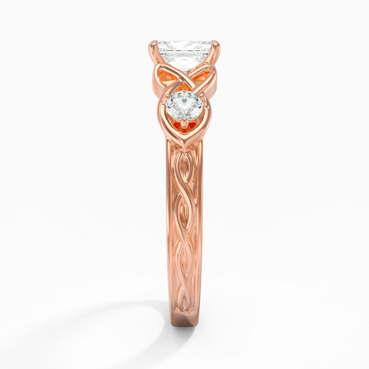 Vintage Unique Radiant 0.80ct Cubic Zirconia Engagement Ring