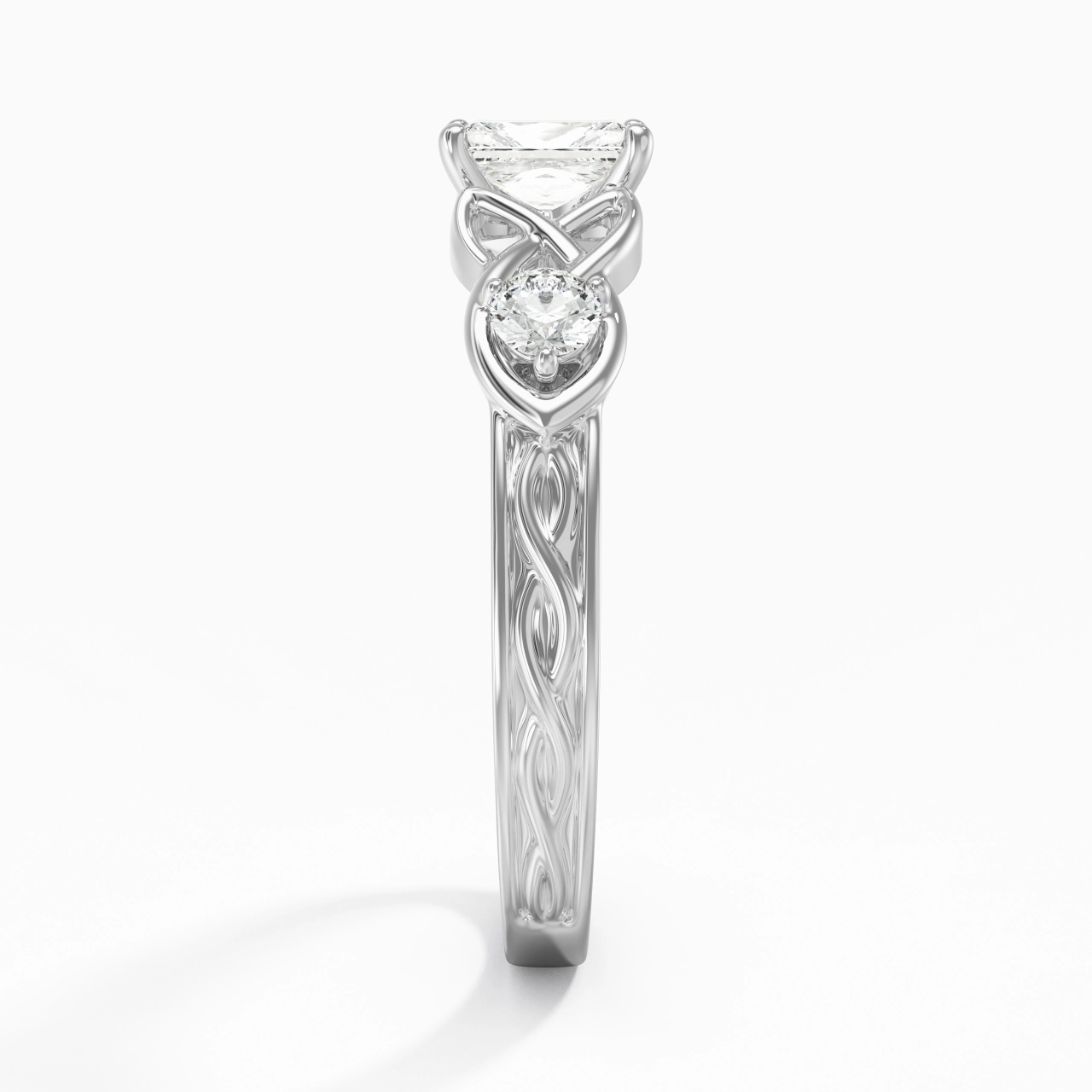 Vintage Unique Radiant 0.80ct Cubic Zirconia Engagement Ring