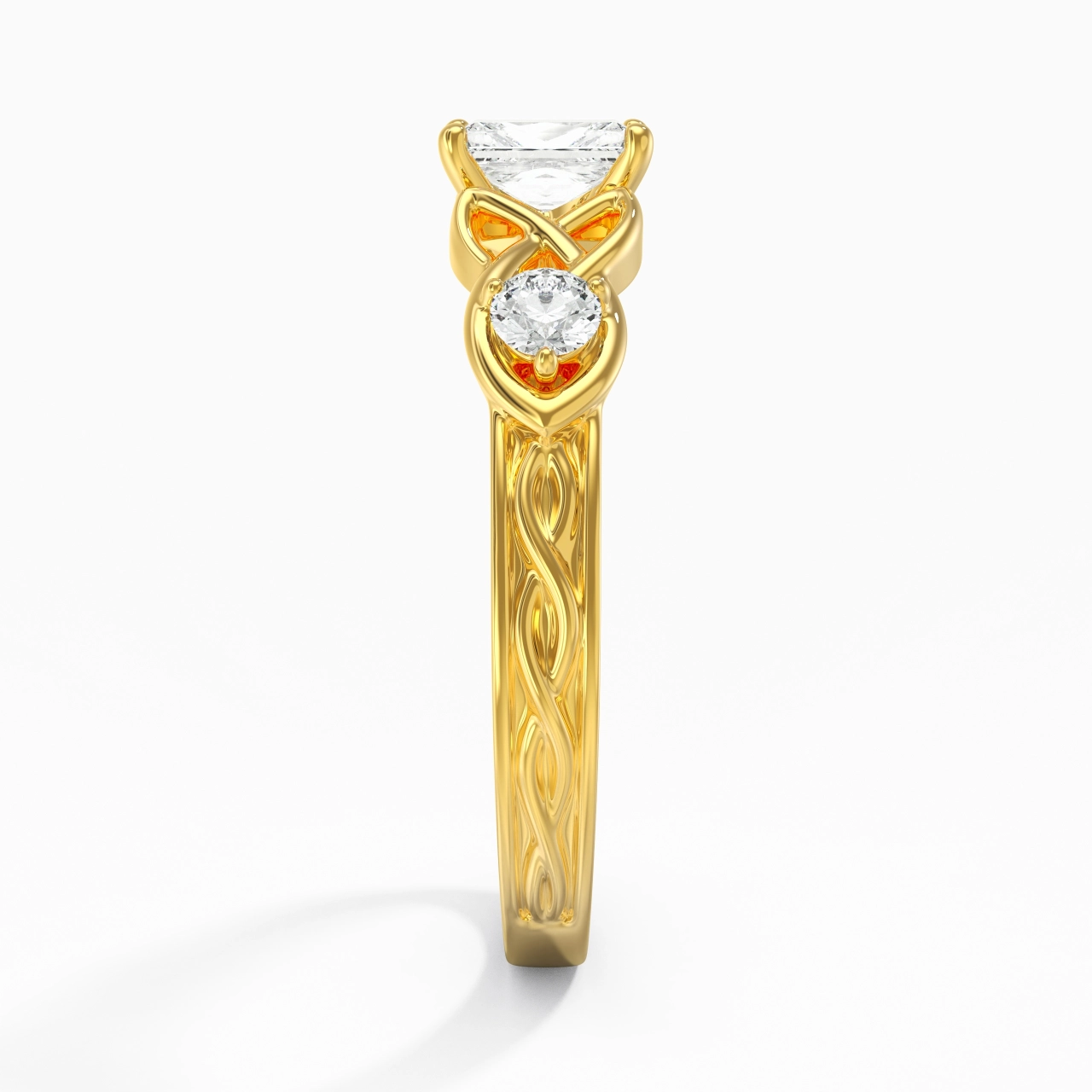 Vintage Unique Radiant 0.80ct Cubic Zirconia Engagement Ring