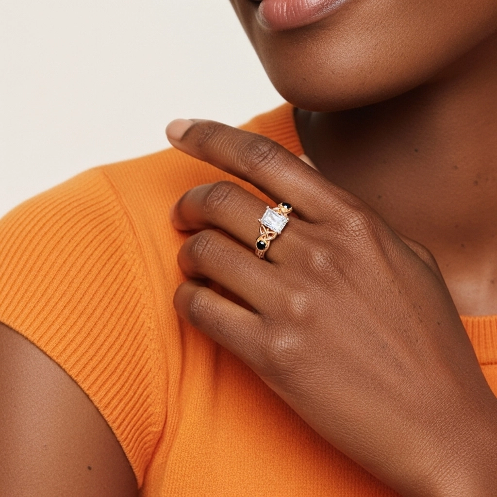 Vintage Unique Radiant 0.80ct Cubic Zirconia Engagement Ring