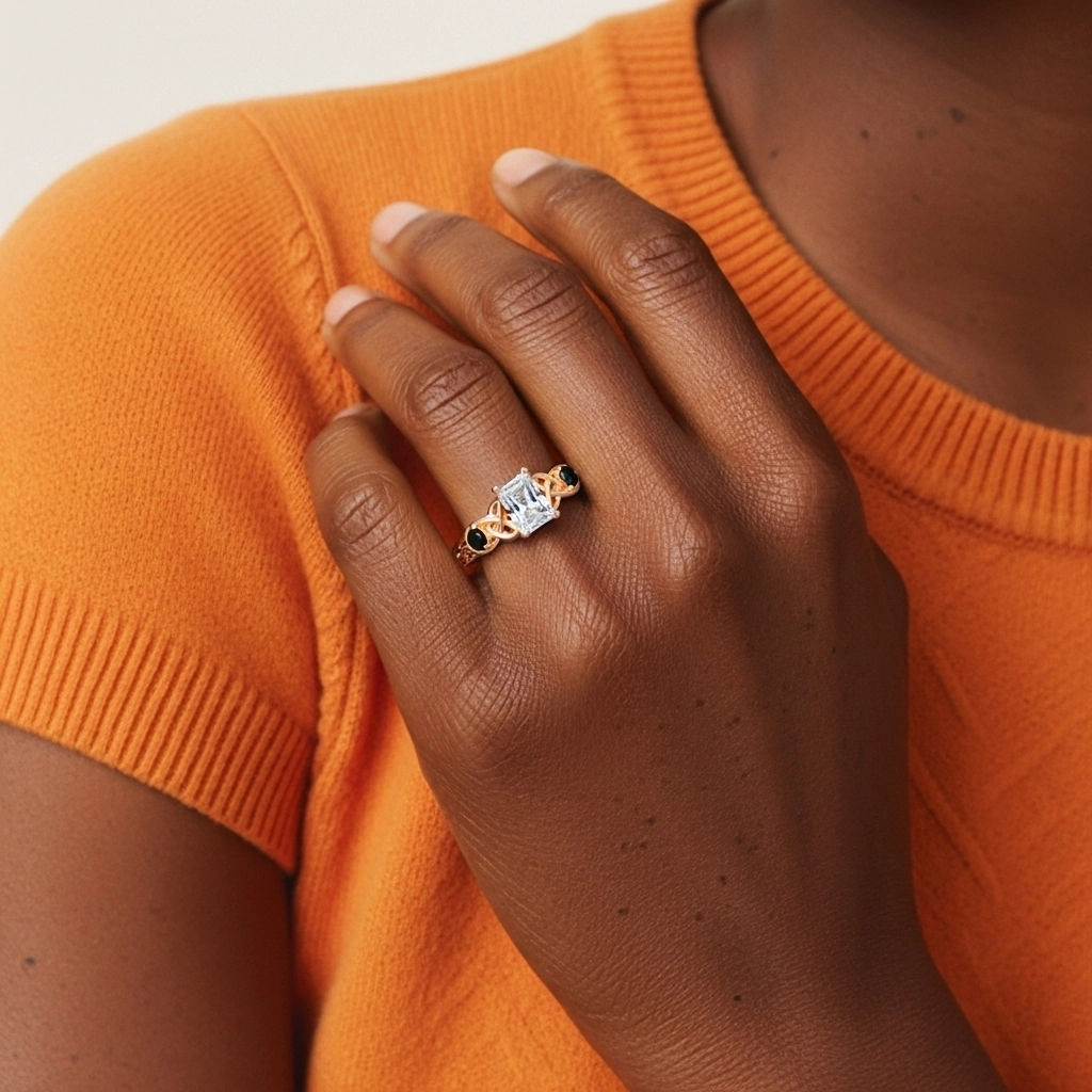 Vintage Unique Radiant 0.80ct Cubic Zirconia Engagement Ring