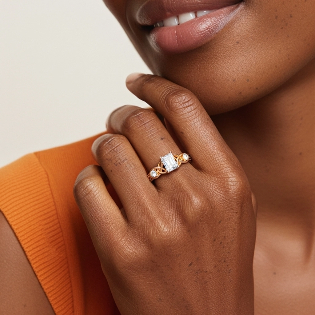 Vintage Unique Radiant 0.80ct Cubic Zirconia Engagement Ring