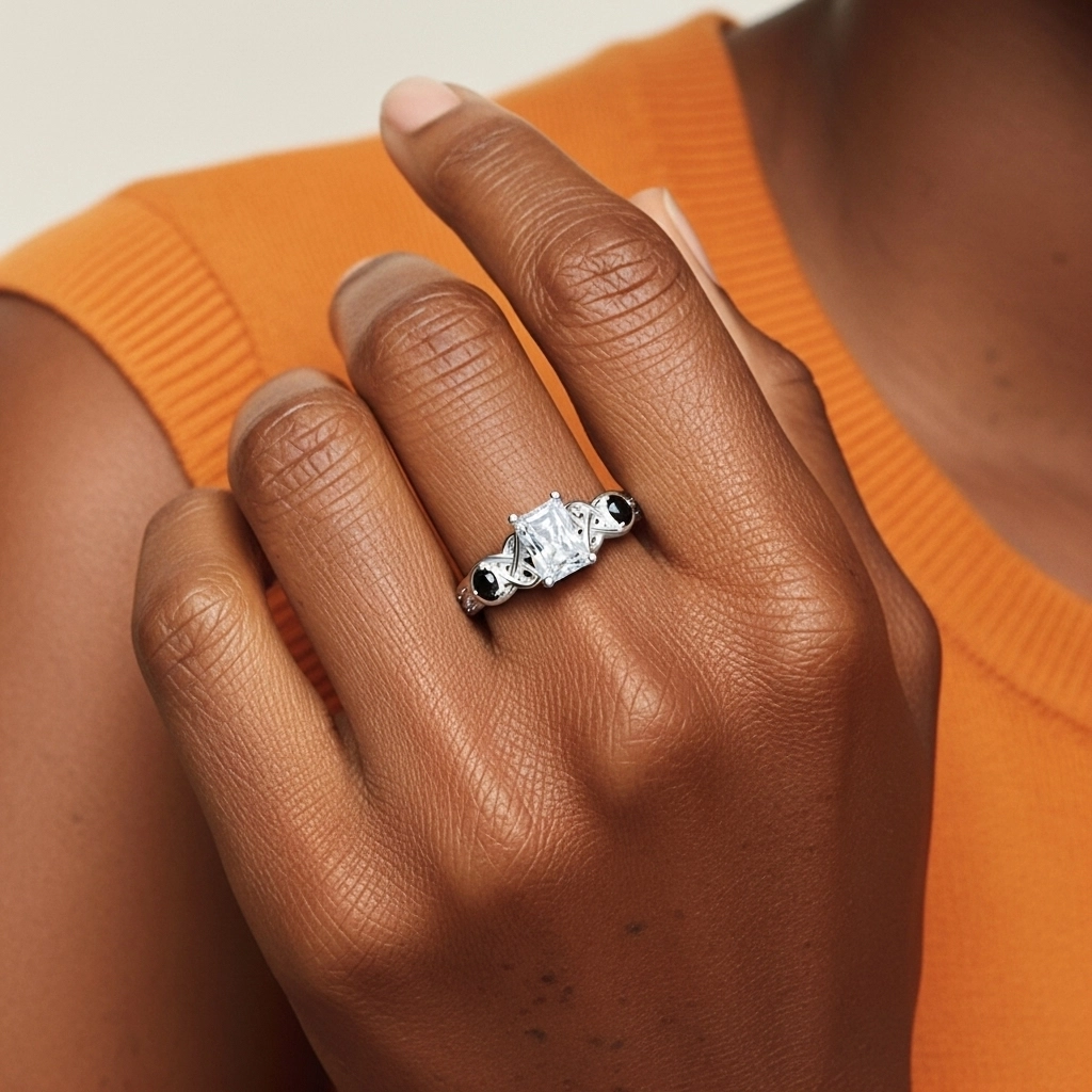 Vintage Unique Radiant 0.80ct Cubic Zirconia Engagement Ring