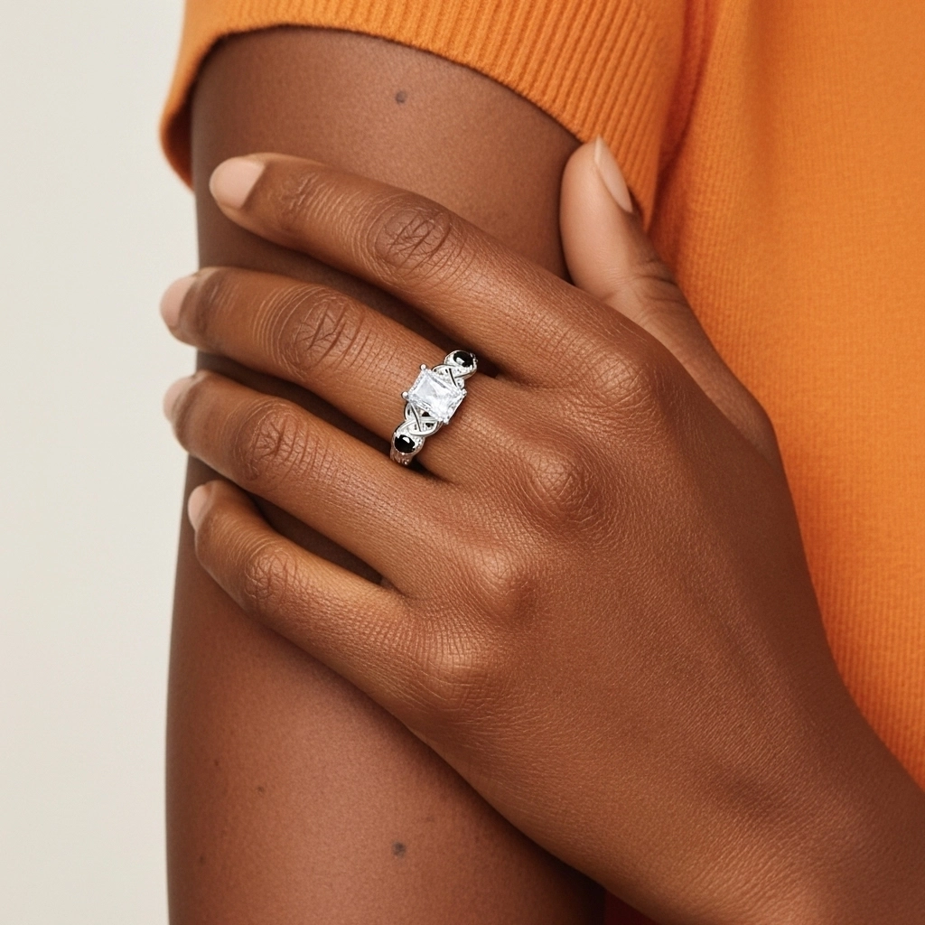 Vintage Unique Radiant 0.80ct Cubic Zirconia Engagement Ring