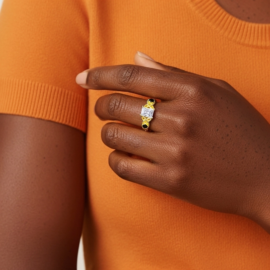 Vintage Unique Radiant 0.80ct Cubic Zirconia Engagement Ring