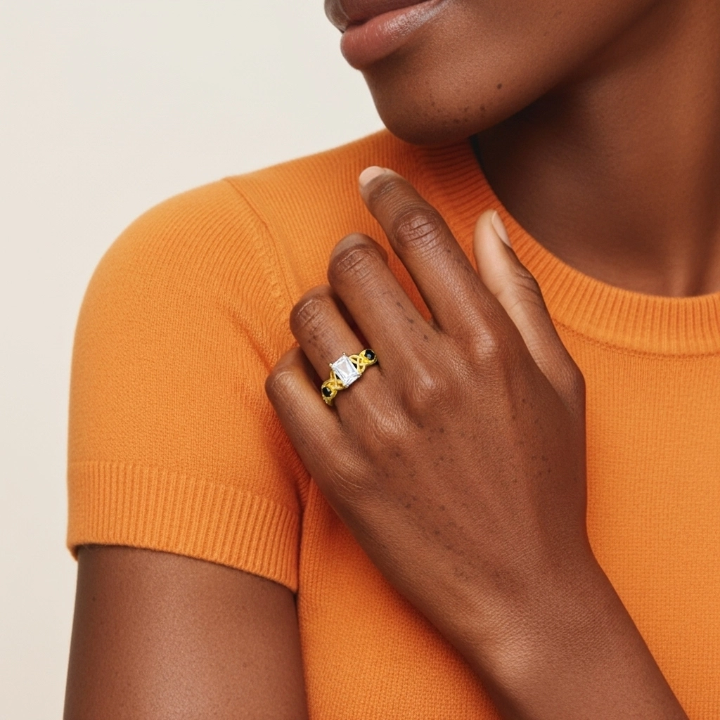 Vintage Unique Radiant 0.80ct Cubic Zirconia Engagement Ring