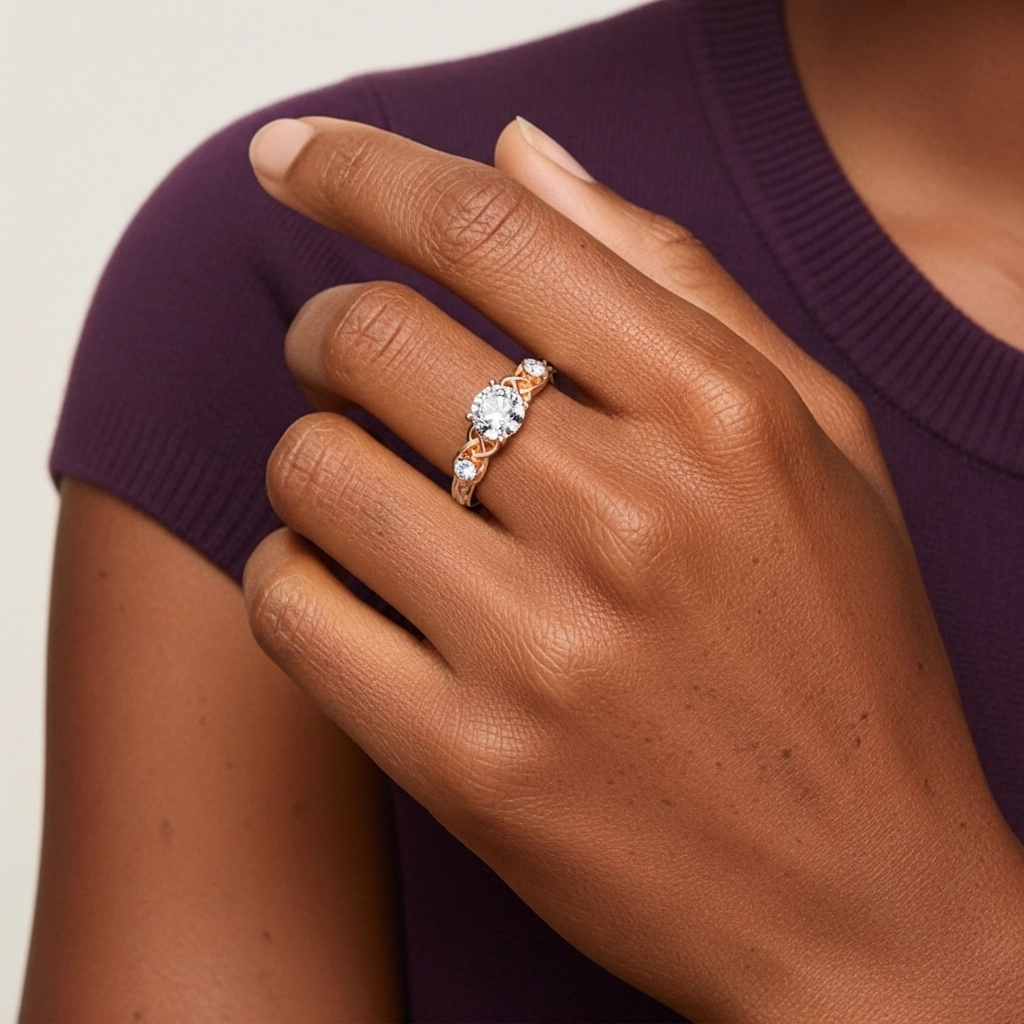 1.00ct Moissanite Engagement Ring 925 Sterling Silver