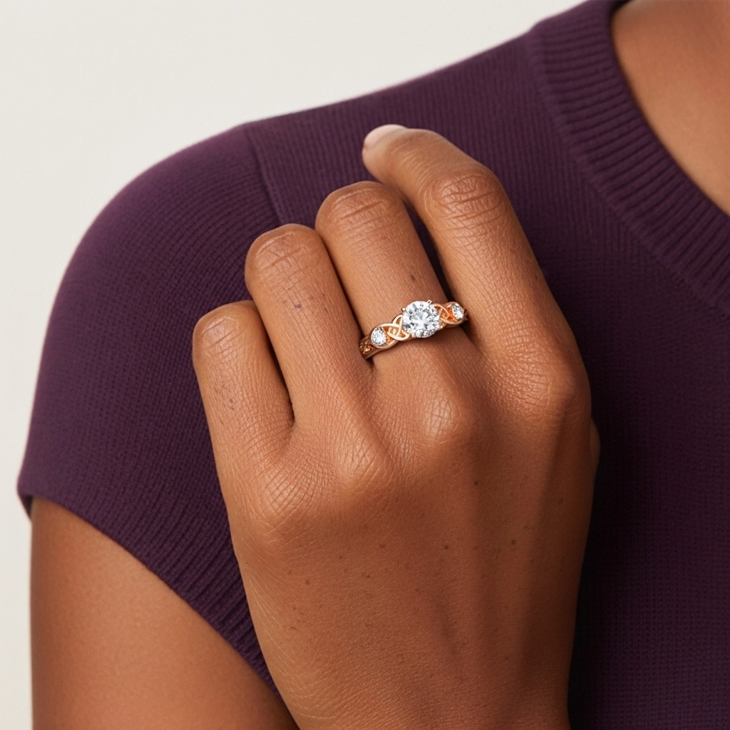 1.00ct Moissanite Engagement Ring 18K Rose Gold