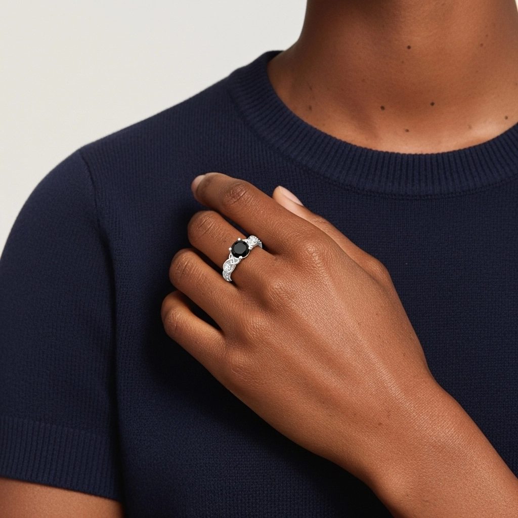 Vintage Unique Round 1.00ct Cubic Zirconia Engagement Ring