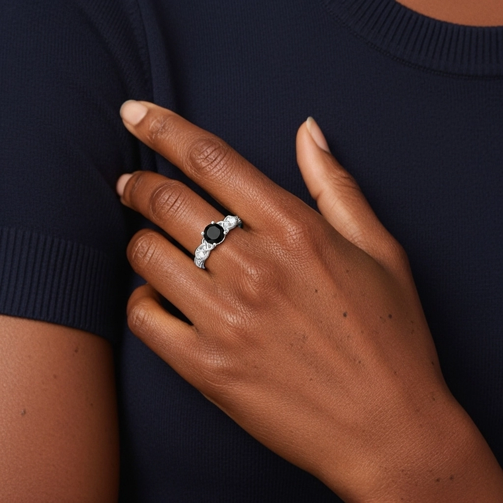 Vintage Unique Round 1.00ct Cubic Zirconia Engagement Ring