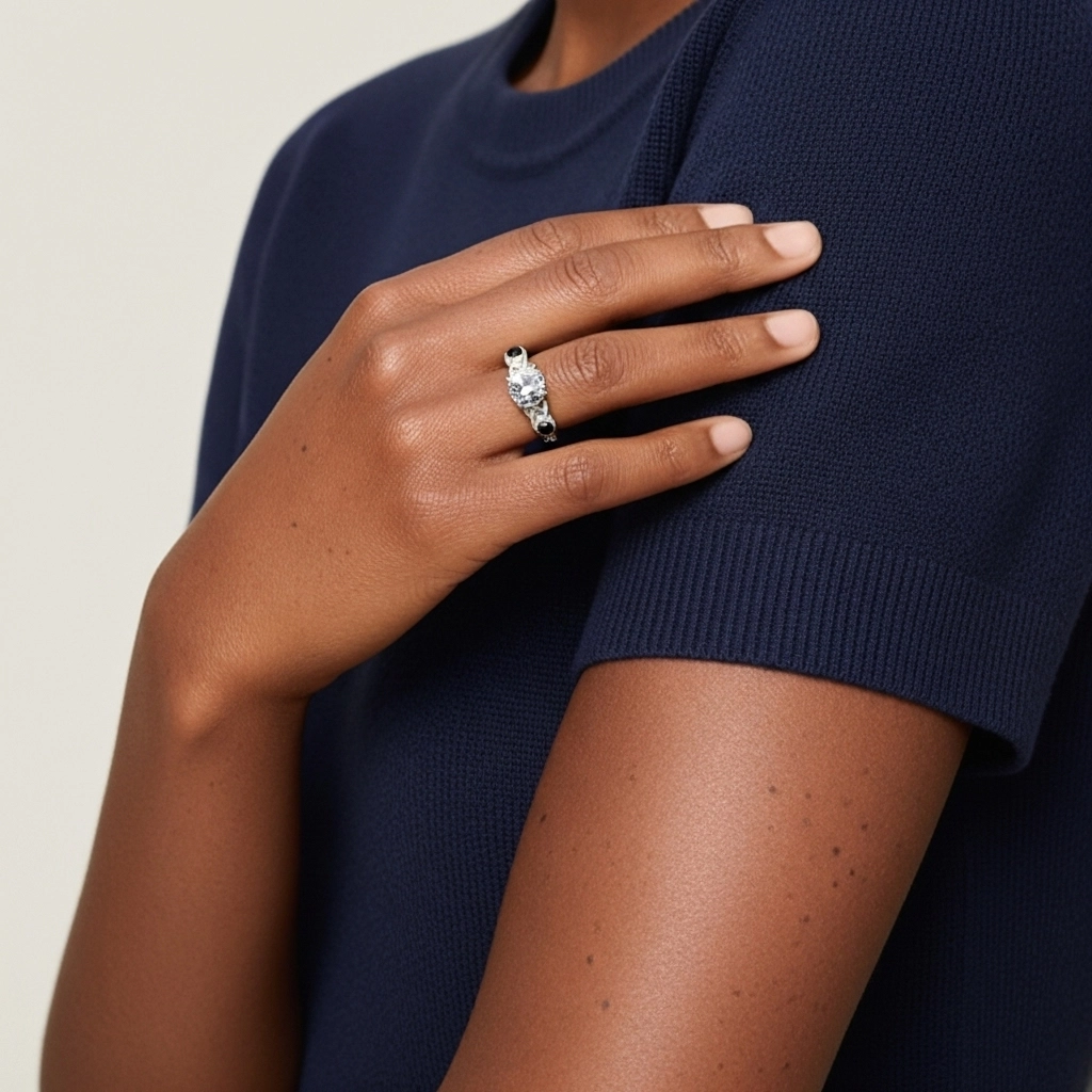 Vintage Unique Round 1.00ct Cubic Zirconia Engagement Ring