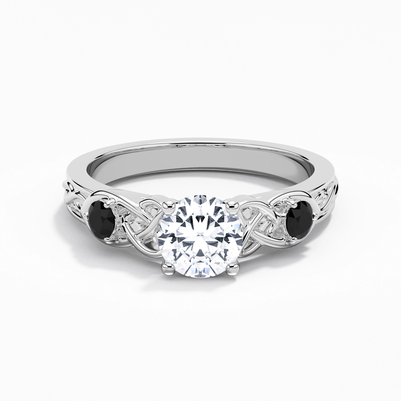 Vintage Unique Round 1.00ct Cubic Zirconia Engagement Ring