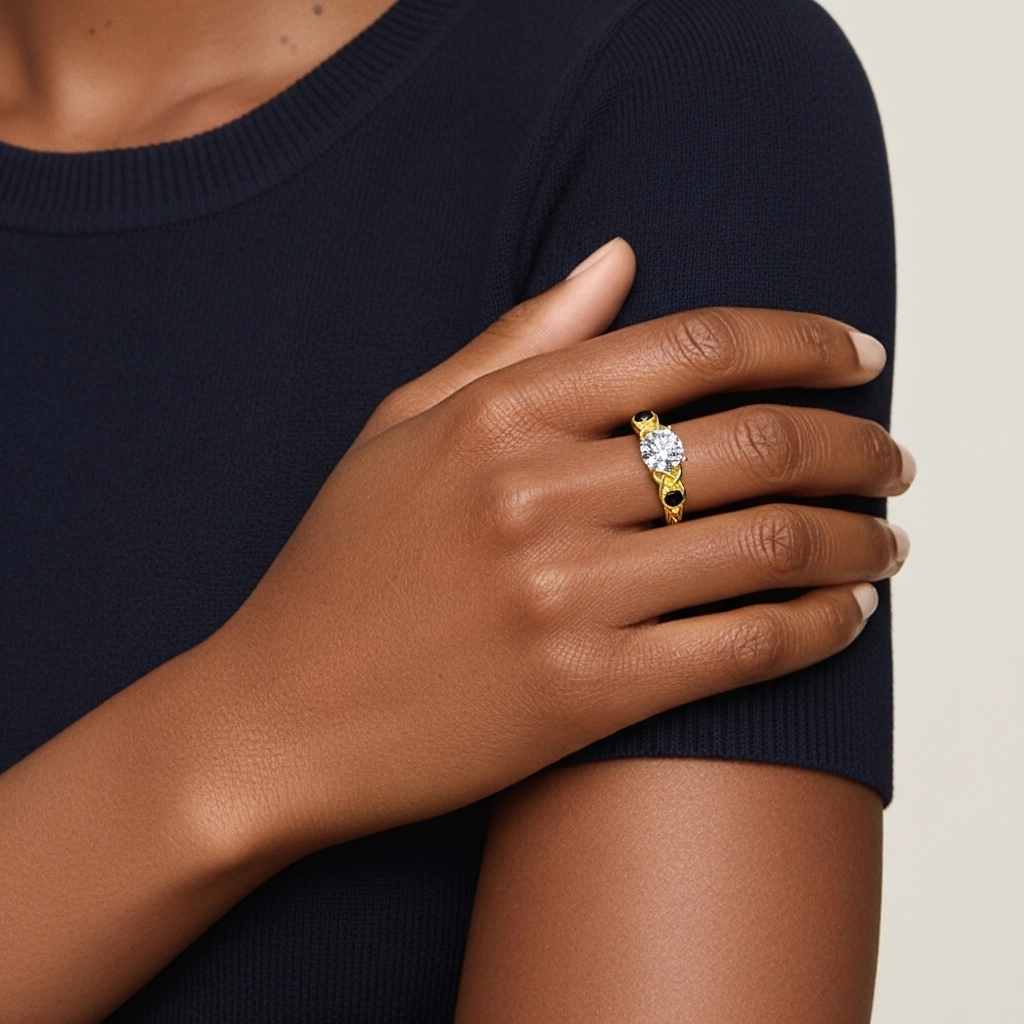 Vintage Unique Round 1.00ct Cubic Zirconia Engagement Ring