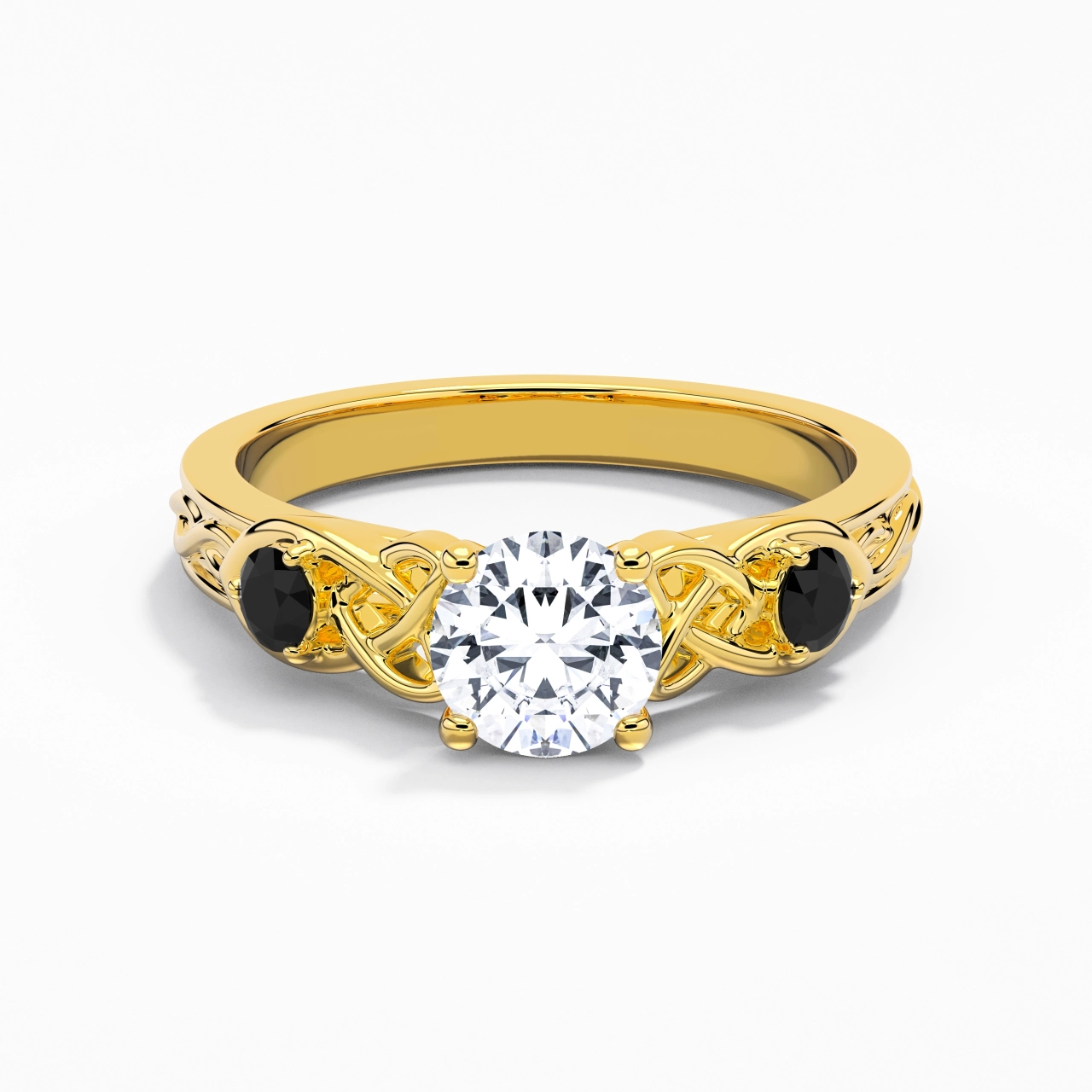 Vintage Unique Round 1.00ct Cubic Zirconia Engagement Ring