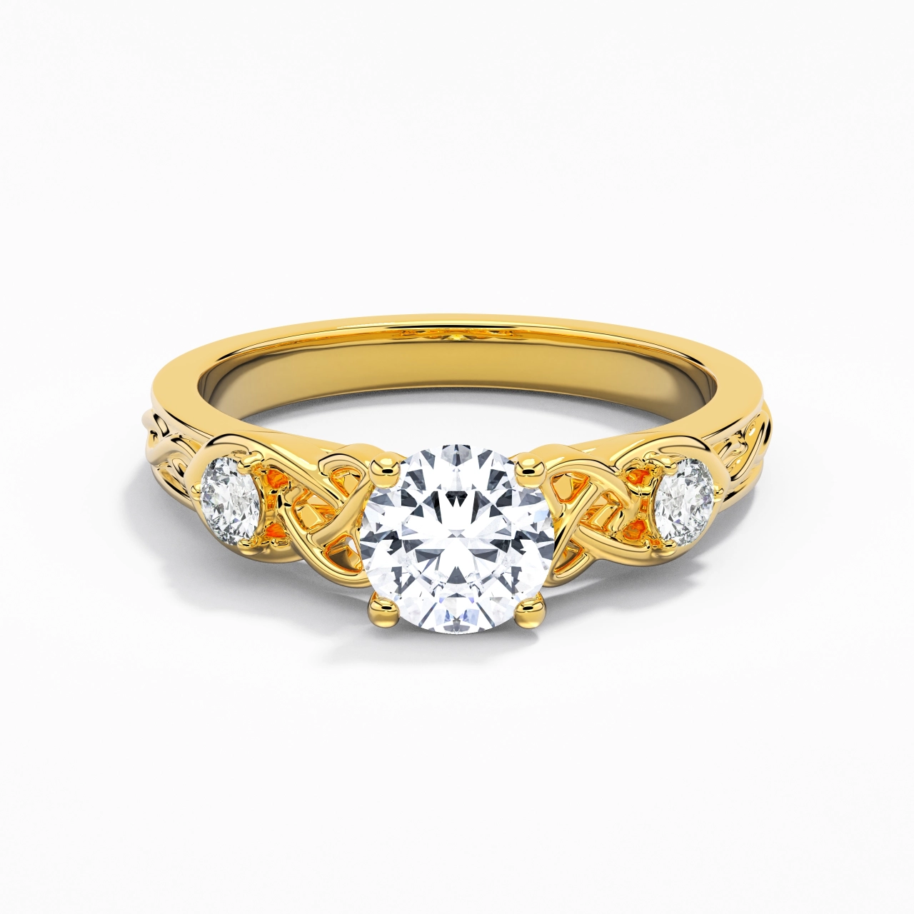 1.00ct Moissanite Engagement Ring 18K Gold