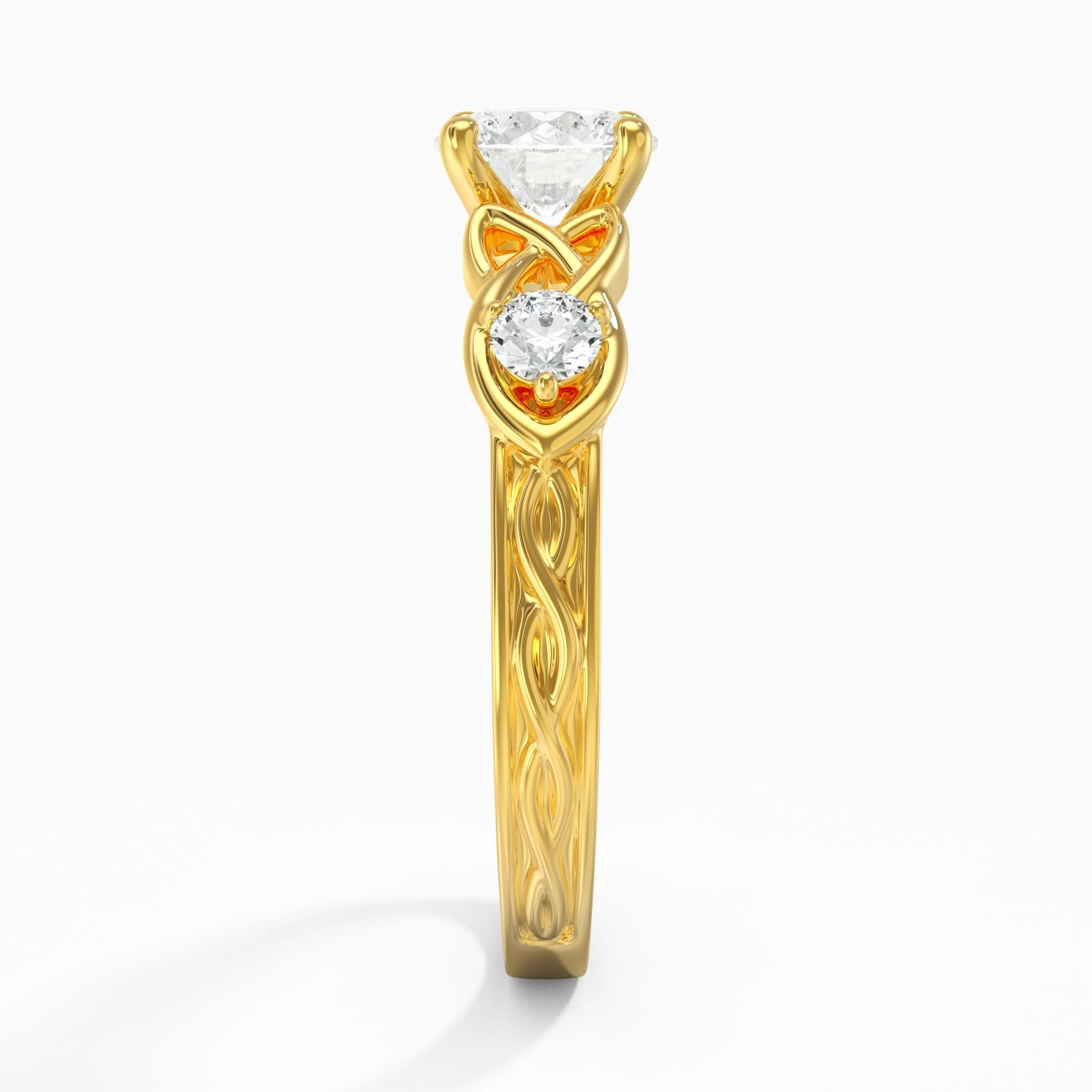 1.00ct Moissanite Engagement Ring 18K Gold