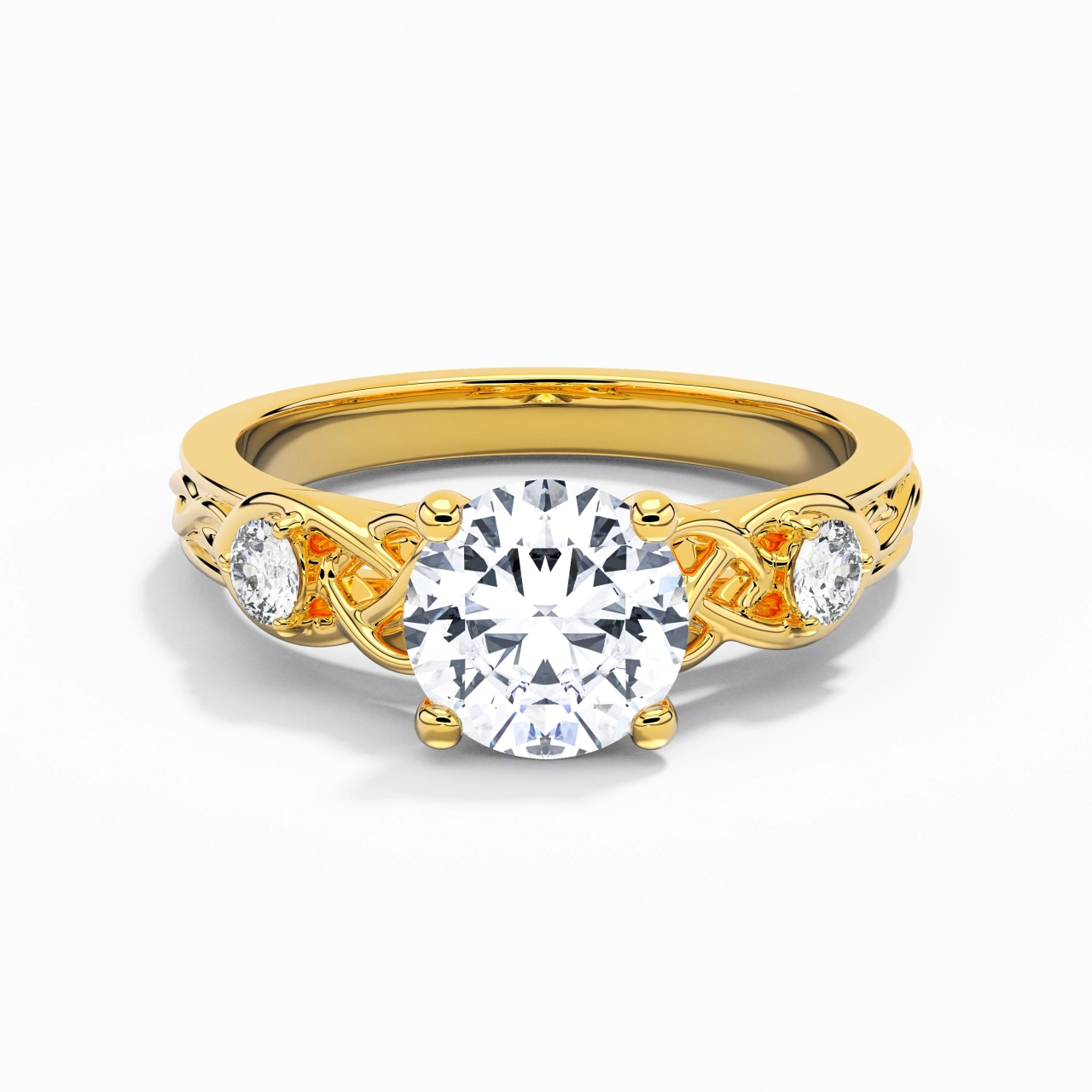 2.00ct Moissanite Engagement Ring 18K Gold