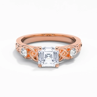 1.50ct Moissanite Engagement Ring 14K Rose Gold