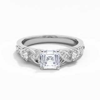 1.00ct Moissanite Engagement Ring 18K White Gold