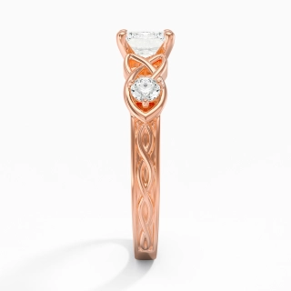 1.00ct Moissanite Engagement Ring 14K Rose Gold