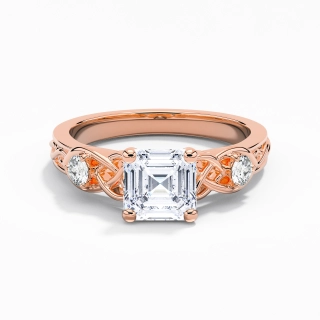 2.00ct Moissanite Engagement Ring 14K Rose Gold