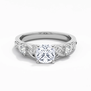 1.50ct Moissanite Engagement Ring 18K White Gold