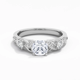 1.00ct Moissanite Engagement Ring 14K White Gold