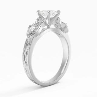 1.00ct Moissanite Engagement Ring 14K White Gold