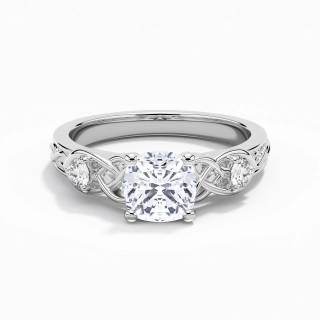 2.00ct Moissanite Engagement Ring 18K White Gold