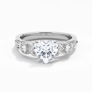 2.00ct Moissanite Engagement Ring 18K White Gold