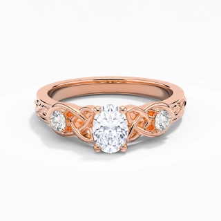 1.00ct Moissanite Engagement Ring 14K Rose Gold