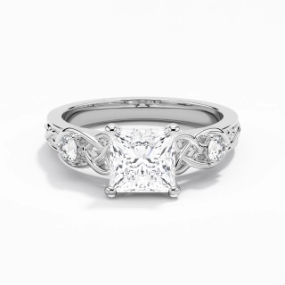 2.00ct Moissanite Engagement Ring 18K White Gold