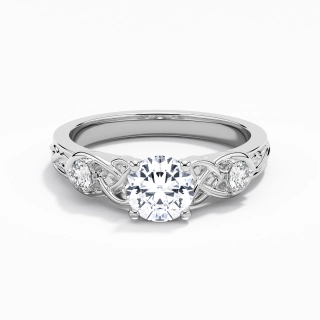 1.00ct Moissanite Engagement Ring 18K White Gold