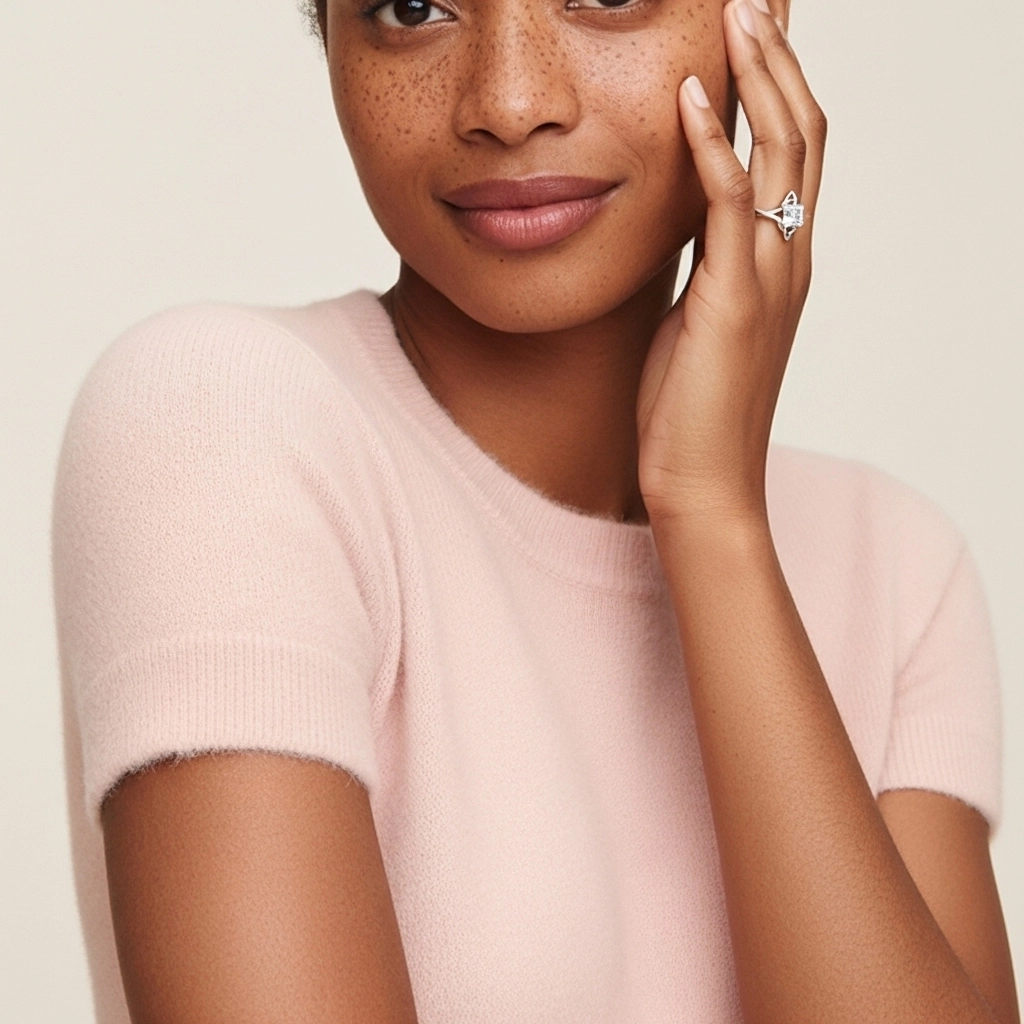 1.00ct Moissanita Anillo de Compromiso Plata esterlina 925