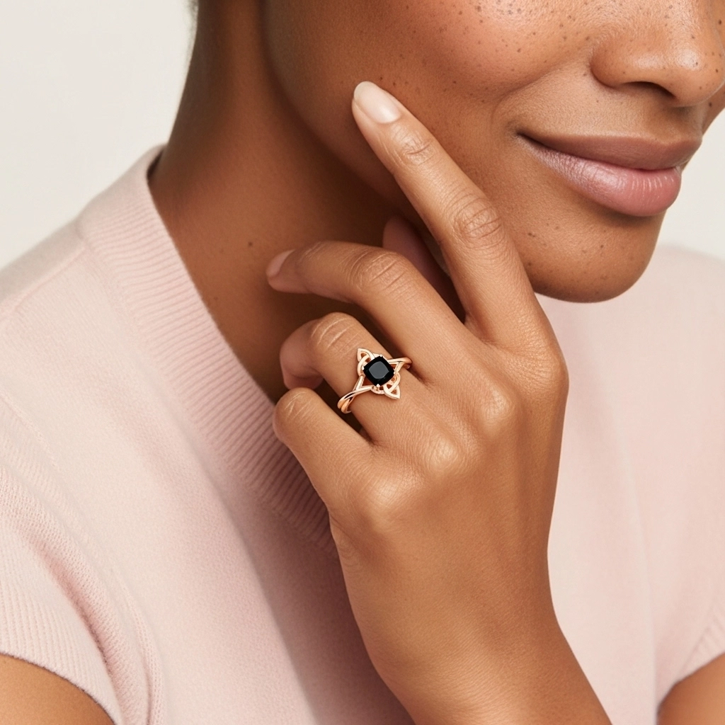 Nudo celta Solitario Anillo de Compromiso 1.00ct Circonio cúbico