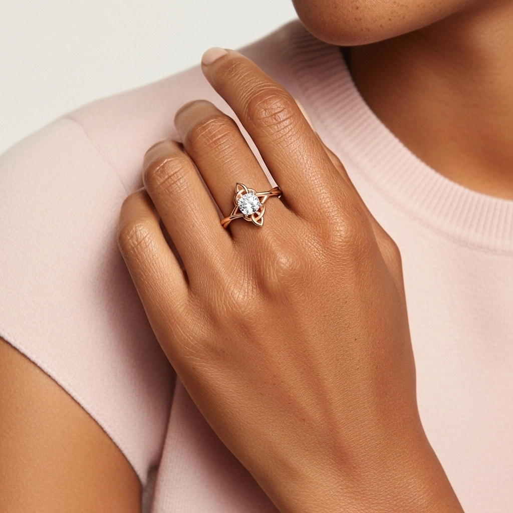 Noeud celtique Solitaire Bague de fiançailles 1.00ct