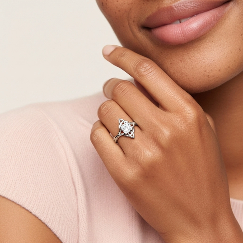 Noeud celtique Solitaire Bague de fiançailles 1.00ct