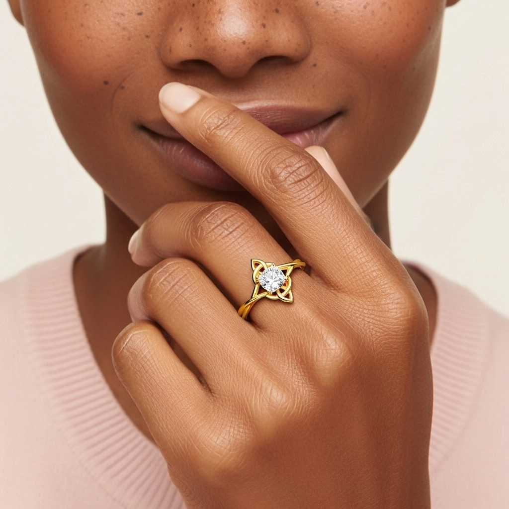 Celtic Knot Solitaire Engagement Ring 1.00ct Cubic Zirconia