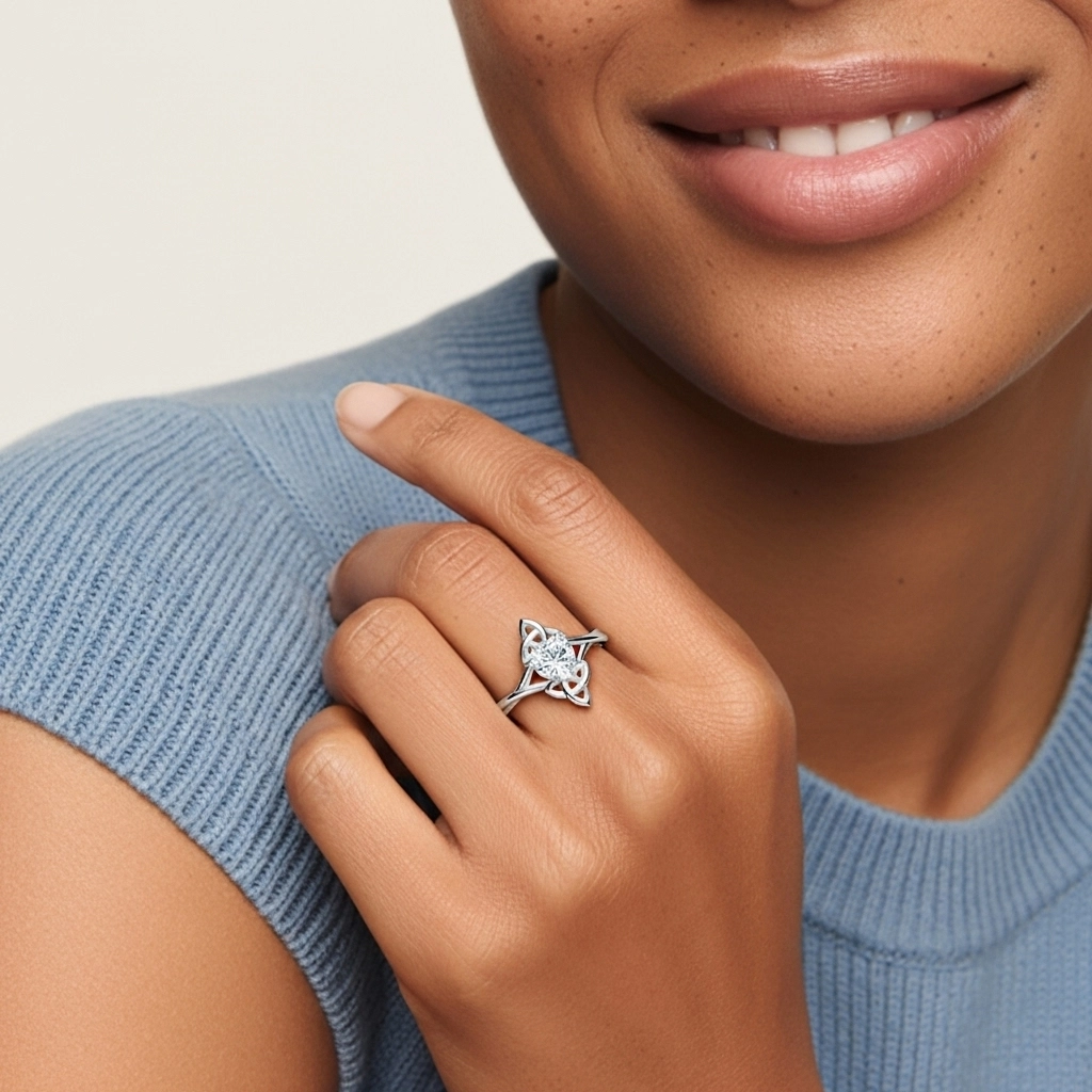 1.00ct Engagement Ring 925 Sterling Silver