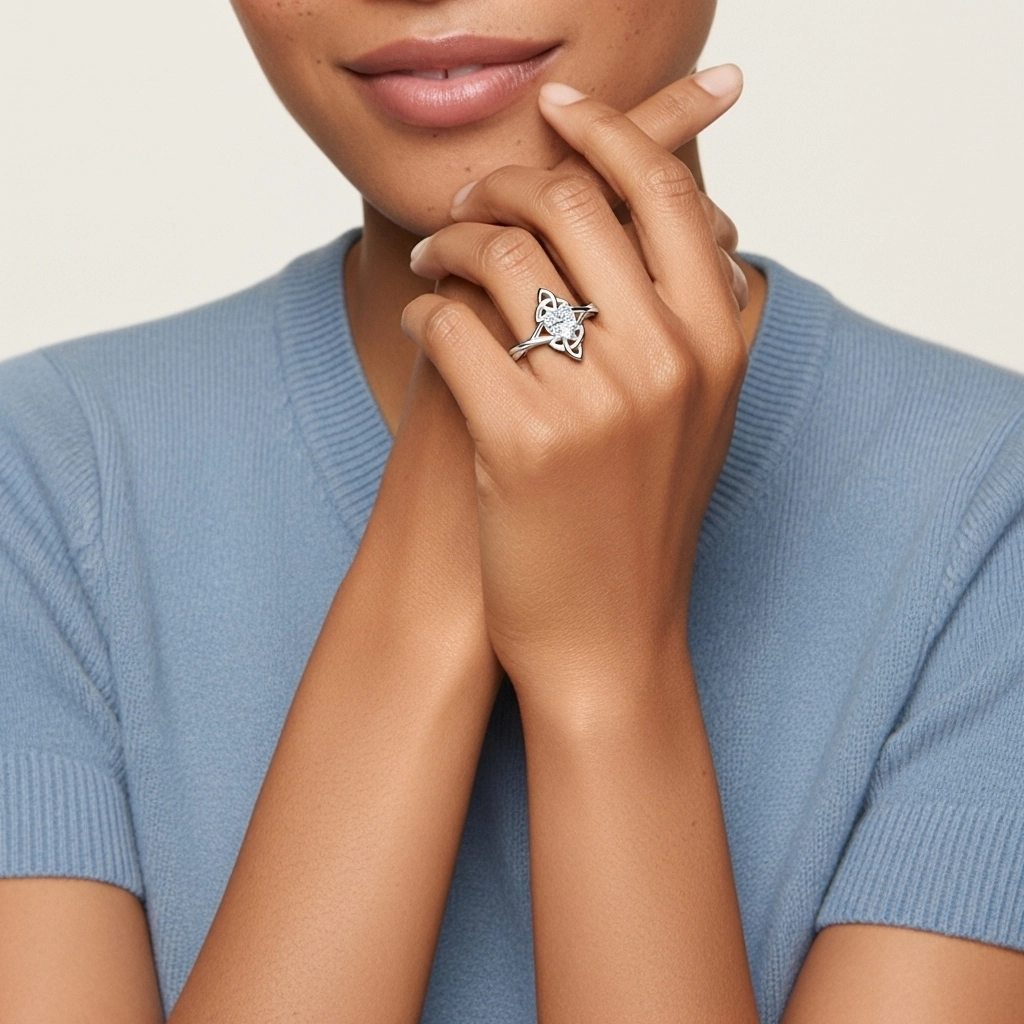 Noeud celtique Solitaire Bague de fiançailles 1.00ct