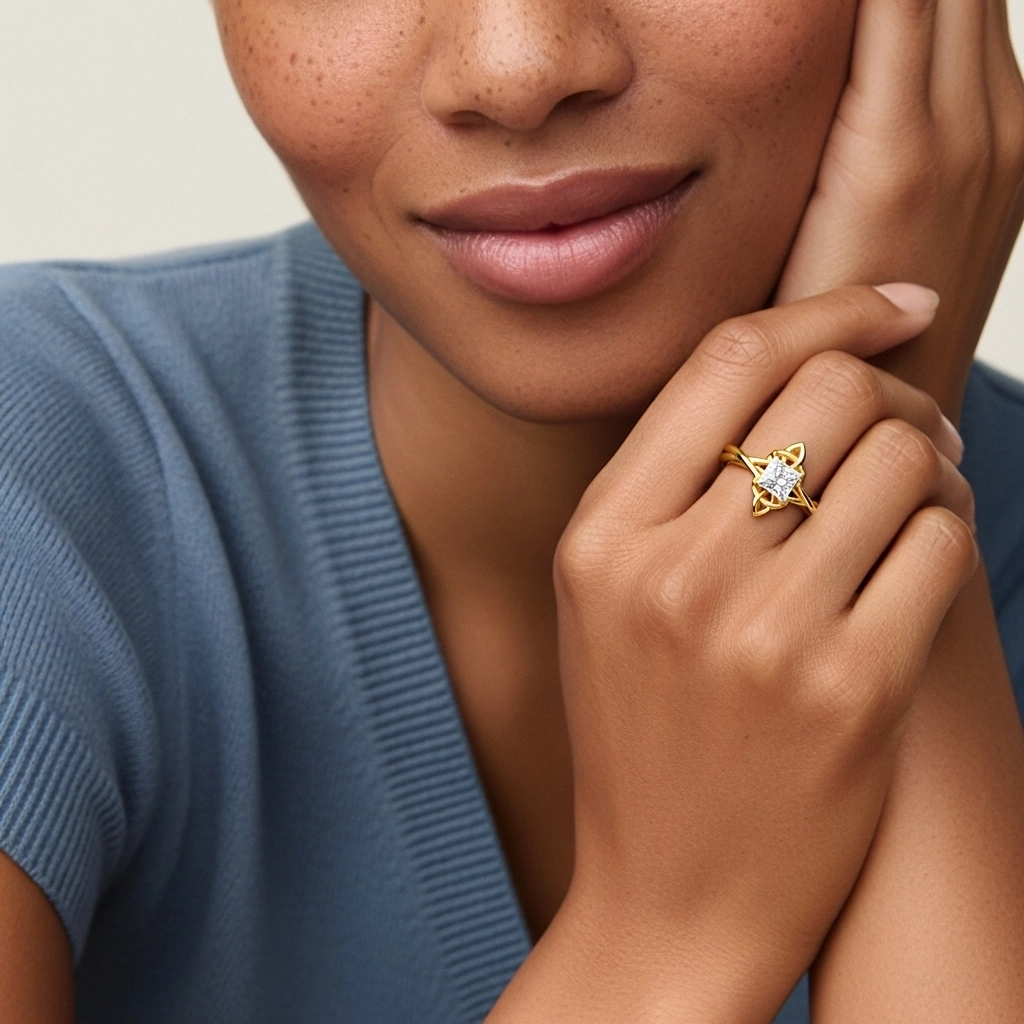 Celtic Knot Solitaire Engagement Ring 1.00ct Cubic Zirconia